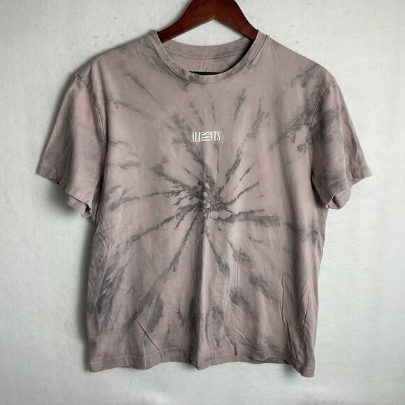 Allsaints Colton Short Sleeve Tye Dye Crewneck Logo Tee Relaxed Fit Mens Small - Picture 2 of 11